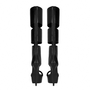 Sandali <span class=keywords><strong>Stivali</strong></span> da <span class=keywords><strong>Donna</strong></span> Americani Sexy con Larghe Strisce Nere, Moda Passerella, Tacco a Piattaforma, Taglia Grande <span class=keywords><strong>44</strong></span> - Product Image 2