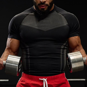 Abbigliamento Sportivo da Corsa all'Ingrosso, Magliette da Palestra in Poliestere Leggero per Uomo, Abbigliamento Fitness Compressivo - Product Image 5