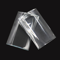 Haute Qualité Cristal Cils Palette Colle Titulaire Extension De Cils U Forme Plateau Transparent avec Échelles Cils Colle Tuile