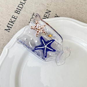 Griffes <span class=keywords><strong>de</strong></span> cheveux en acétate transparent d'animaux <span class=keywords><strong>de</strong></span> mer <span class=keywords><strong>de</strong></span> dessin animé mode créative poisson <span class=keywords><strong>crabe</strong></span> étoile <span class=keywords><strong>de</strong></span> mer pinces à cheveux en acétate pour la fête quotidienne - Product Image 5