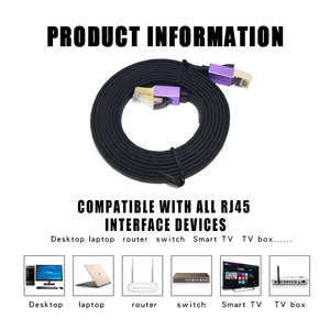 40Gbps 2000Mhz Câble Ethernet plat Cat8 Connecteur <span class=keywords><strong>RJ45</strong></span> SFTP Cat8 Cuivre nu Cat8 <span class=keywords><strong>Cordon</strong></span> de raccordement - Product Image 5