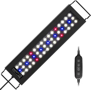 Adequado para 12-18 polegadas água doce Fish Tank 9 Watts Full Spectrum Plant LED Aquário Luz