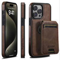 AilesTecca Dompet Kulit Magnetik Mewah untuk iPhone 16 dengan Kantong Kartu yang Dapat Dilepas untuk iPhone 17 Air Pro Max