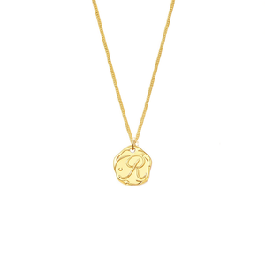 Collier avec pendentif lettre R en acier inoxydable, plaqué or, 1.9Cm, pour femmes, bijoux à la mode, cadeau, Style tendance - Product Image 3