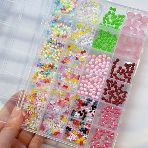 24 Grilles/Boîte 3D Macarons Coloré <span class=keywords><strong>Mini</strong></span> Arc Nail Charms 0.4X0.6mm Résine Mignon Bowknot Nail Art DIY Kawaii Bowknot Nail Supplies - Product Image 4