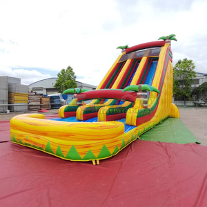 Dual lane tropical bounce house commercial tobogan hinchable <b>large</b> inflatable water <b>slide</b> for kids - Product Image 6
