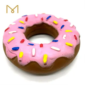 Donut de borracha de mastigar em forma de donut, donut de borracha natural indestrutível, brinquedo para animais de estimação, utensílios para cães