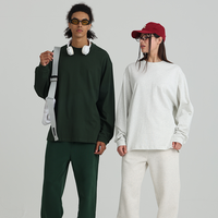 T-shirt à manches longues surdimensionné en coton pur 275 GSM pour homme, blanc uni, personnalisable avec logo, streetwear, vêtements OEM