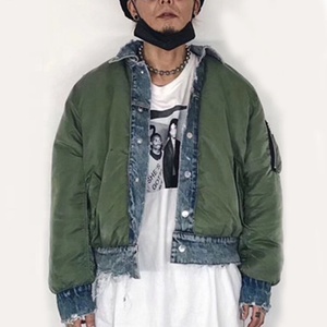 <span class=keywords><strong>Giacca</strong></span> <span class=keywords><strong>Bomber</strong></span> MA1 in Denim Patchwork per Uomo, Stile Vintage Streetwear, <span class=keywords><strong>Giacca</strong></span> <span class=keywords><strong>Oversize</strong></span> in Nylon - Product Image 4