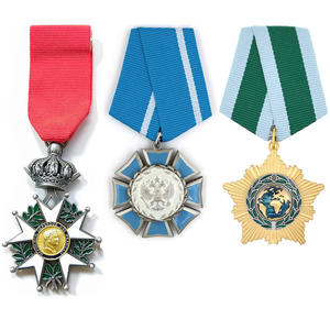 Médailles en métal personnalisées populaires de style croix russe avec couronne et ruban pour collection - Product Image 1