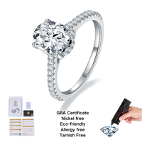 Bague de fiançailles en argent 925 avec diamant moissanite ovale de 1,5 ct, bijoux fins de luxe NORELLE pour femmes
