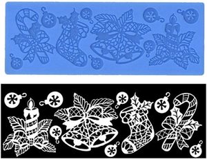 แผ่นรองเค้กลายลูกไม้แผ่นรองซิลิโคนสำหรับตกแต่งเค้กแผ่นรองแก้วสีสันสดใสลายดอกไม้ประดับลูกไม้ - Product Image 2