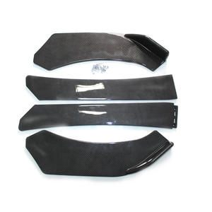 Alerón Delantero Universal Negro Mate con Textura de Carbono Brillante, Kit de Carrocería ABS para Autos Sedanes - Product Image 1