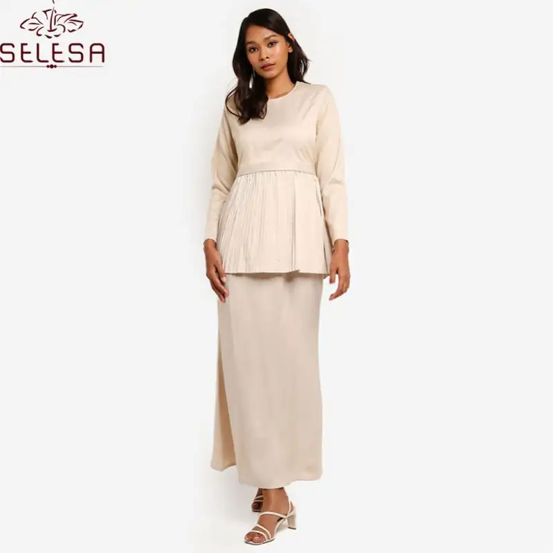 Professionelle Hotsale Langarm Bluse Neue Modell Abaya Frauen Jubah Mit Borong Baju Kurung Baumwolle