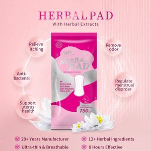 Prof.Ding OEM per il controllo degli odori a base di erbe 10 cuscinetti/borsa Max strato erbaceo assorbente per pulizia della Vagina in cotone - Product Image 3