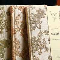 Carnet de notes A5 pour étudiant avec couverture en PU et papier, reliure spirale brodée en jacquard à fil doré, design incurvé et robuste - Cadeau idéal pour les notes