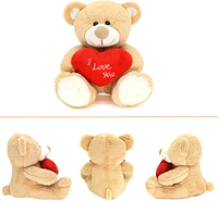 Poupée animaux en peluche personnalisée, ours brun, jouet en peluche, câlin, cœur, vente directe d'usine