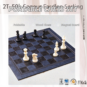 15 Inch Portable Foldable <b>Magnetic</b> Wooden Chess Set Travel-friendly Board Game with Foam Slots for Children - Product Image 2
