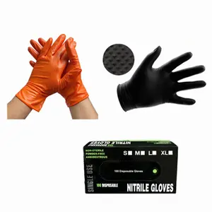 Sterke Dikke 8 Mil Zwart Oranje Mechanische Nitril Handschoenen Voor Industriële Garage Reparatie Machine Gebruik