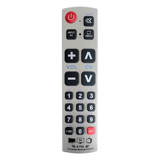 Big Button Universal Remote for LG, Samsung, Sony, Vizio, Sharp, Toshiba, JVC, Sanyo, Zenith, Panasonic, Philips, Hitachi Etc.