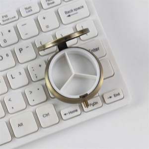 100 pièces prêtes à être expédiées, boîte à pilules ronde en métal à 3 compartiments, 3*2CM, argent/or/or rose - Product Image 2