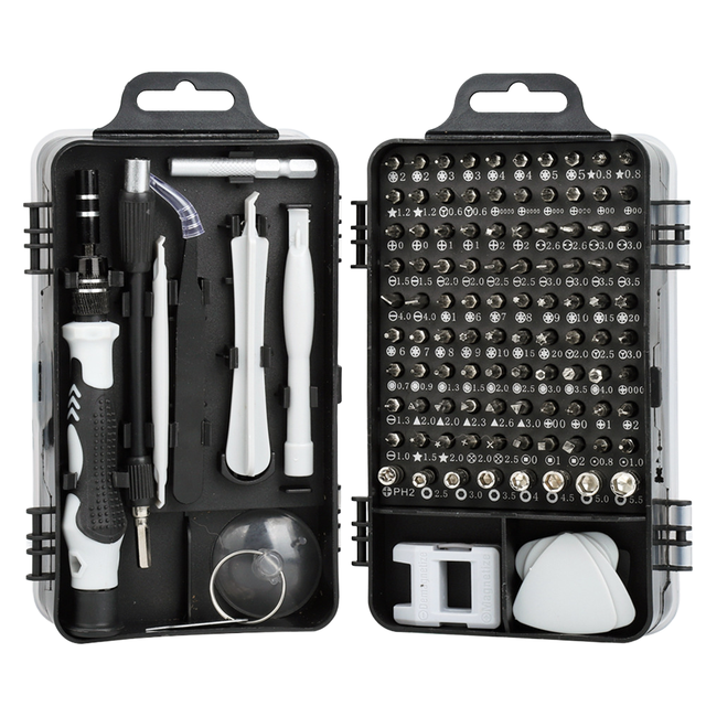 Factory Sell 115-in-1 Precision Screwdriver Bit Set DIY Grade Magnetic Electronic Repair Tool Plastic Cell Phone Repair Kit