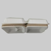 Boîtes d'emballage alimentaire compostables en bagasse de canne à sucre avec compartiments, idéales pour la vente en gros