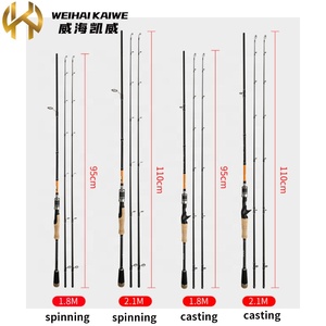 ODM venta al por mayor <span class=keywords><strong>Spinning</strong></span> Baitcasting M/MH duro 2 secciones de fibra de carbono Tubular dos puntas de <span class=keywords><strong>gama</strong></span> <span class=keywords><strong>alta</strong></span> señuelo de lubina caña de pescar - Product Image 2