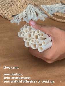 Pailles à boire en farine de riz comestible de 6,5 mm, écologiques, biodégradables, de qualité alimentaire, pour jus, boissons gazeuses, thé glacé - Product Image 2