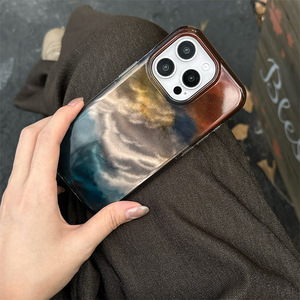 Coque de téléphone double couche effet dégradé en encre artistique Niche Ins compatible avec iPhone 17 Pro Max 16 15 14 13 - Product Image 1