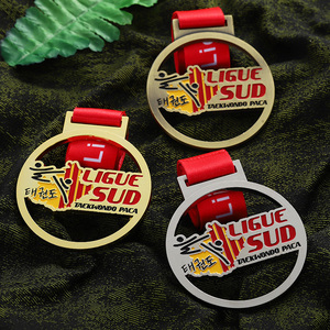 Médailles personnalisées émail 3D <span class=keywords><strong>en</strong></span> alliage de zinc découpé au laser métal Tae Kwon Do Taekwondo Médailles de karaté <span class=keywords><strong>en</strong></span> plaqué or/argent/bronze - Product Image 3