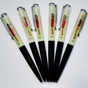 LOGO personnalisé stylo liquide 2D flotteur déshabiller fille Sexy femmes nues décoller vêtements stylos flottants en plastique - Product Image 5