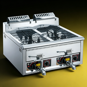 천연가스 2탱크 상업용 천연가스 어류 튀김기 (온도조절기 포함, 스테인리스 스틸) - Product Image 3