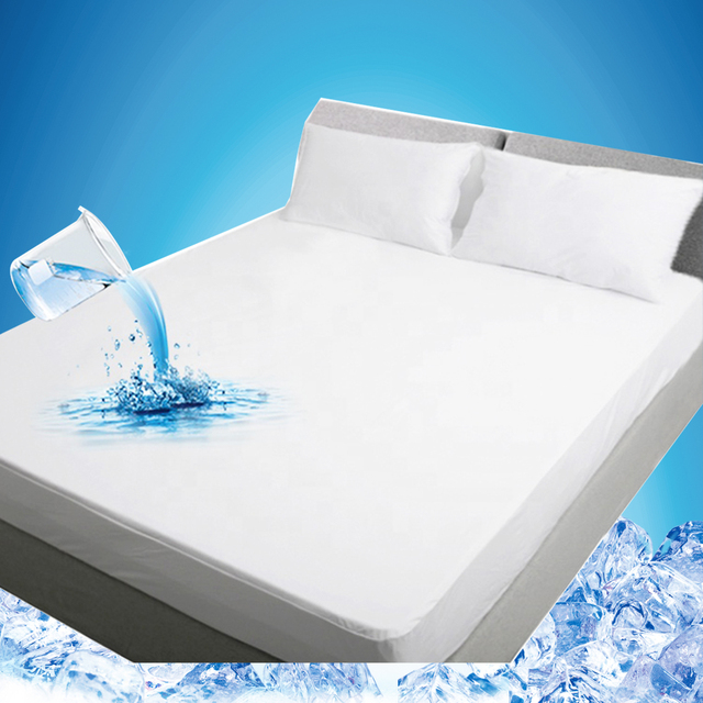 Bamboo Quilted Plain Cooling Mattress Cover & Bed Mat Waterproof Anti-Dust Mite Anti-Bacteria Summer Air-permeable