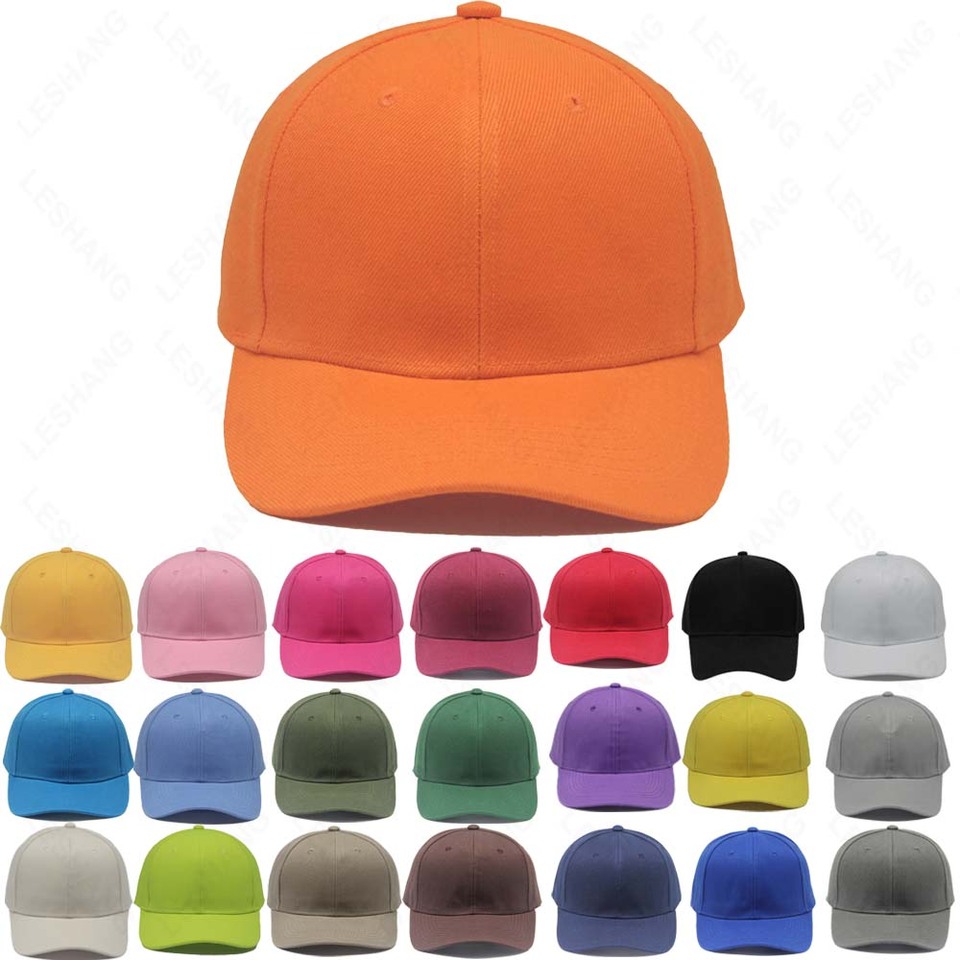 Factory Wholesale 100% Polyester Hard Top Structured Plain 6-panel Sports Baseball Cap Custom Logo Blank Hats