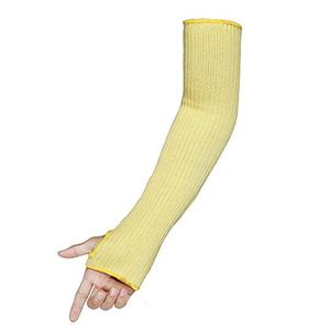 Gants de sécurité anti-coupure jaunes avec trou pour le pouce, en tissu aramide tricoté résistant à la chaleur et dotés de propriétés anti-coupure - Product Image 4