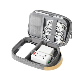 Borsa portaoggetti impermeabile a doppio strato per elettronica, organizer per casa, soggiorno o ufficio, custodia da viaggio con cerniera per borse - Product Image 1