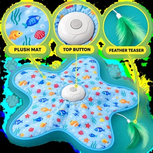 Alfombra de Entretenimiento Automática para Gatos, Juguete Interactivo con Plumas en Forma de Estrella de Mar para Jugar en Interiores - Product Image 6