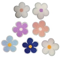 Patchs brodés en tissu en forme de fleur pour femmes, à coudre et lavables, décoration de vêtements DIY