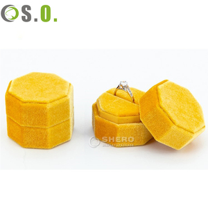 Octagonal Velvet Jewelry Gift <b>Box</b> Set Wholesale Available in Multi Colors for <b>Ring</b> Necklace Display and Storage in Retail Stores - Product Image 5