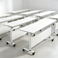 Table de conférence pliante de bureau, bureau de formation mobile avec roulettes pour la formation du personnel en salle de classe