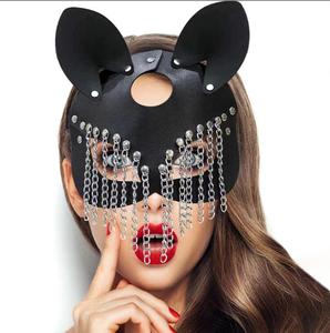 Disfraces Fetichistas BDSM, Capucha de Látex para Bondage, Accesorios de Cuero Sintético para Restringir el Movimiento, Herramienta Erótica para Mujeres, Antifaz Negro - Product Image 1