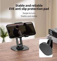 Soporte Multiángulo para Teléfono Celular con Base Metálica Giratoria de 360 Grados, Soporte Plegable para Teléfono Móvil y Tablet