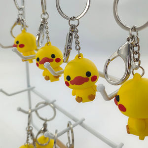 Porte-clés en silicone personnalisés en forme de canard, porte-clés 3D en forme de canard de dessin animé pour un usage quotidien et accessoires de collection - Product Image 4