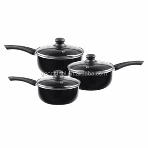 18cm Pressed Aluminum <strong>Nonstick</strong> <strong>Saucepan</strong> with Glass Cover for Frying and Serving Milk Promotional Pot - Product Image 6
