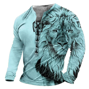 Оптовая продажа, лидер продаж, новые модные мужские повседневные топы с <span class=keywords><strong>3D</strong></span>-принтом животных, футболка с длинным рукавом - Product Image 4