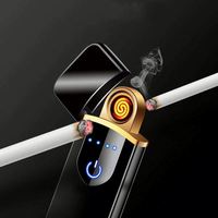 Nouveau style de briquet électronique à capteur d'empreintes digitales, rechargeable par USB, double arc, vente en gros