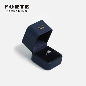 FORTE PU Leather Jewelry <b>Box</b> Bluecustom logo High End Jewelry Package Ring <b>Earrings</b> Bracelet Pendant LongChain <b>Box</b> Jewelry Boxes - Product Image 2