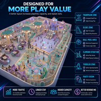 Labyrinthe de jeux intérieur commercial avec toboggan, coussinets sombres orange/violet/rose, pour opérateurs de parcs, certifié CE ASTM