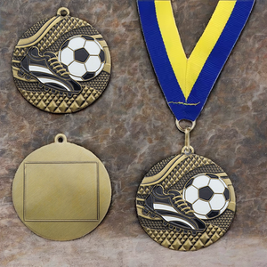 Premi di calcio in metallo moderno 2025 con nastro per <span class=keywords><strong>campioni</strong></span> della lega Design del Logo personalizzato - Product Image 1